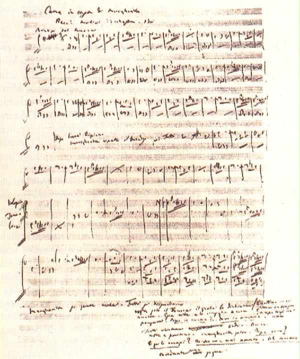 Autograph: Beginn der Schlussszene von 